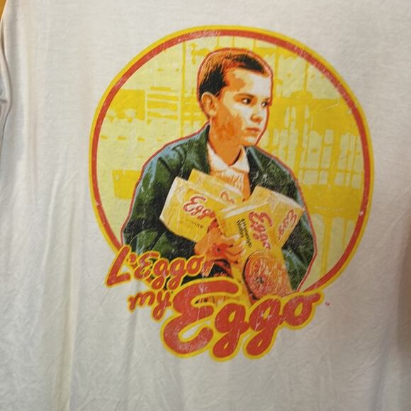 Stranger Things Netflix Raglan L’eggo my eggo Preowned - Picture 3 of 6